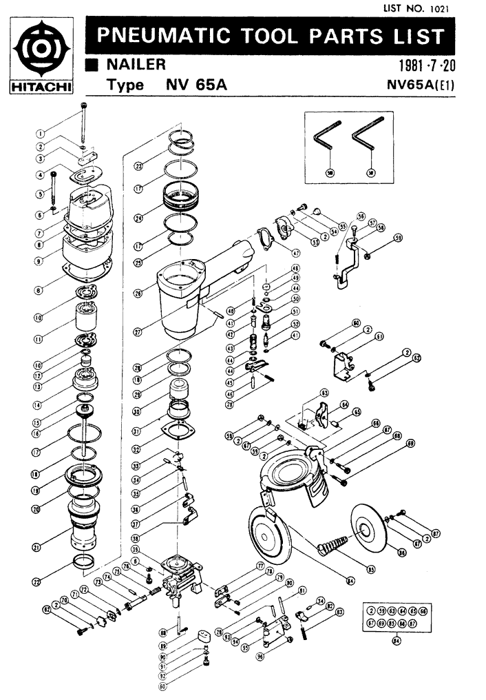 Hitachi NV65A Parts - Nailer