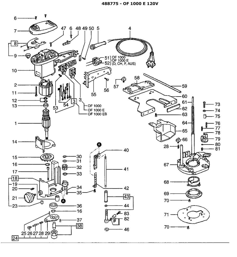 Festool OF 1000 E (488775) Router Parts