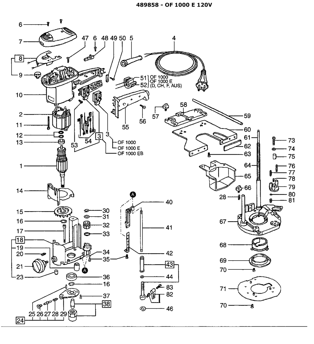 Festool OF 1000 E (489858) Router Parts