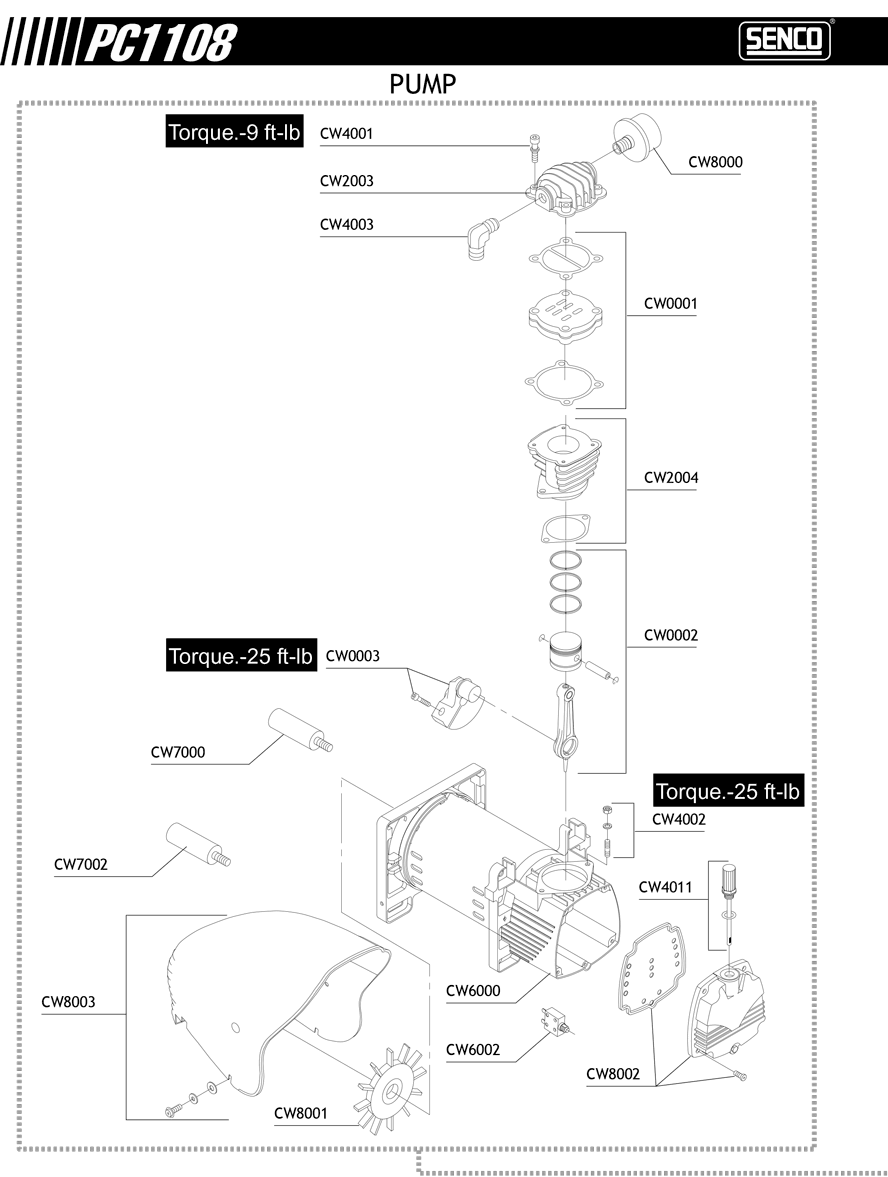 Senco PC 1108 Parts - Compressor