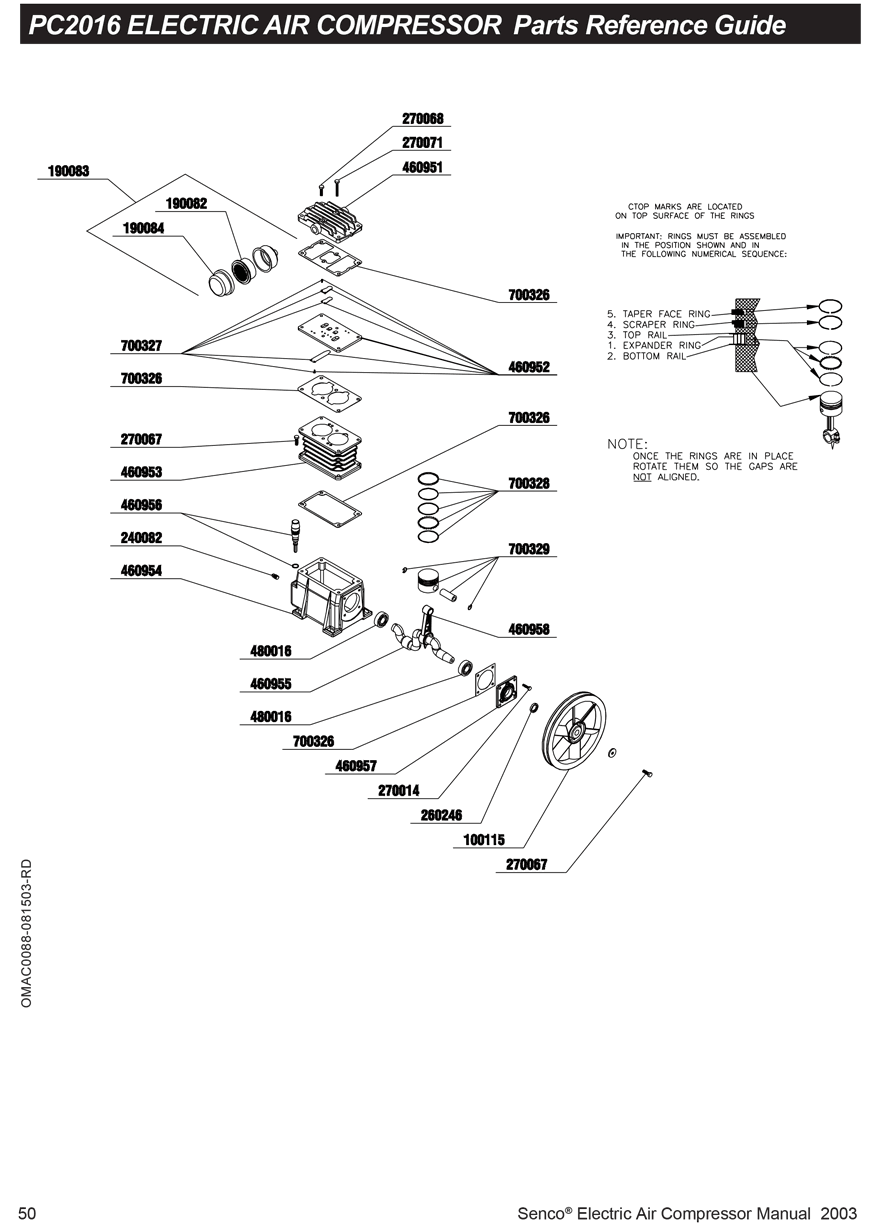 Senco PC 2016 Parts - Compressor