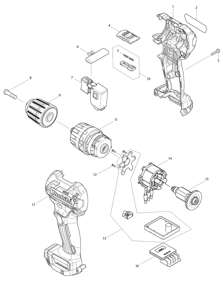 PH05Z Makita Driver Drill Parts