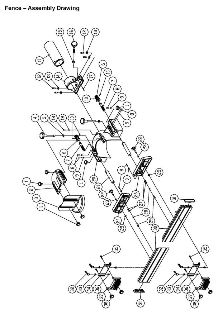 Powermatic PM2700 Shaper Parts (1280101C)