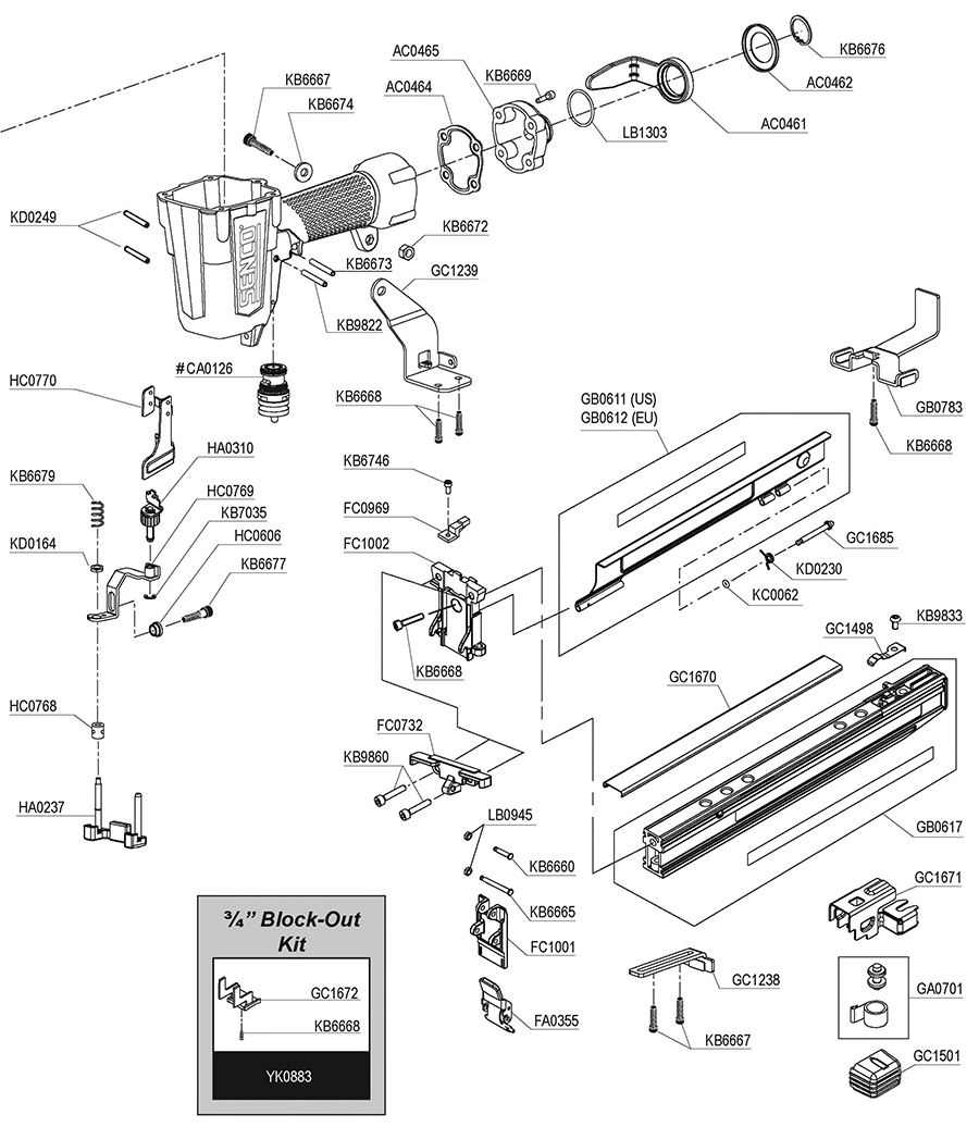 PS15RXP Stapler Parts - Senco