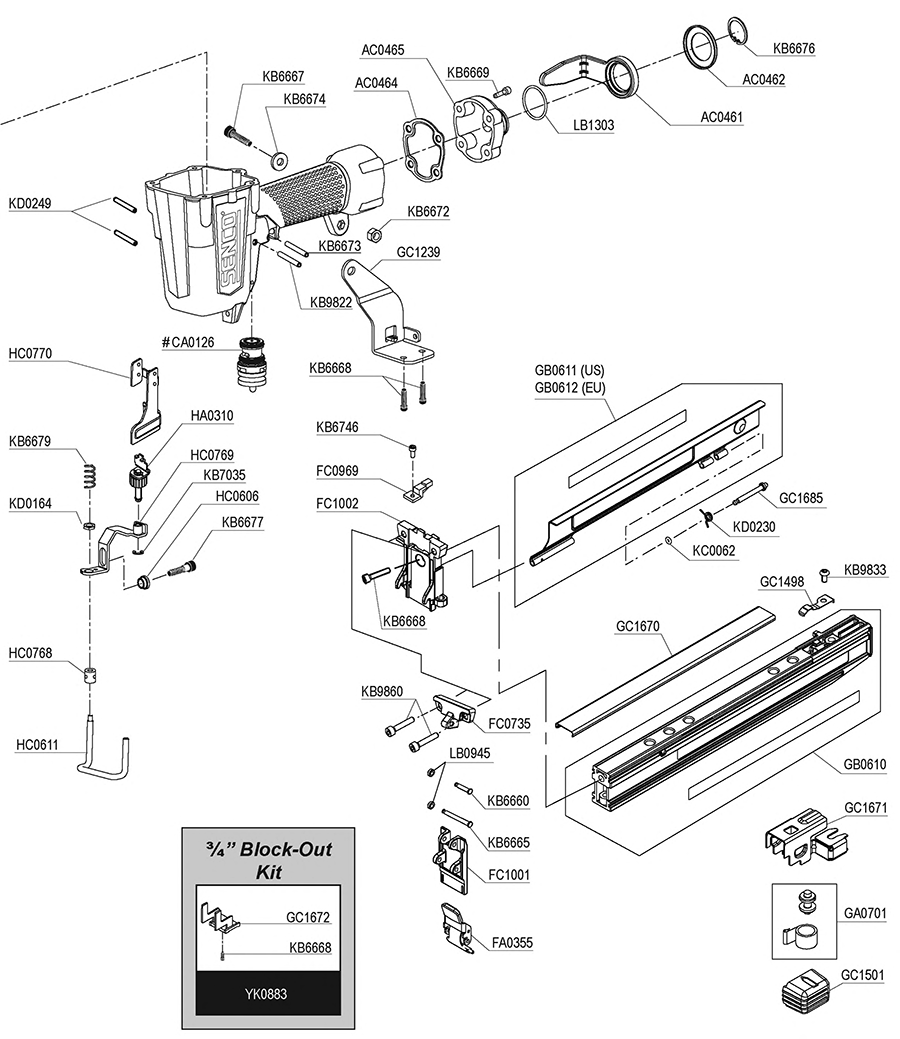 PS15XP Stapler Parts - Senco