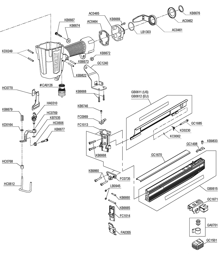 PS20XP Stapler Parts - Senco