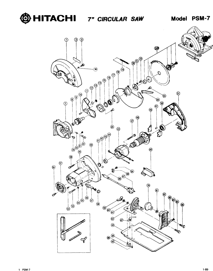 Hitachi PSM-7 Parts - Circular Saw