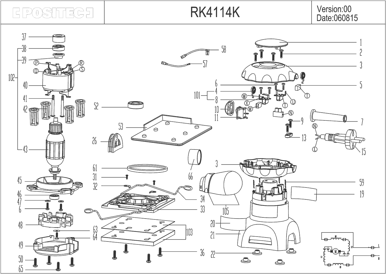 Rockwell RK4114K Parts - Sander