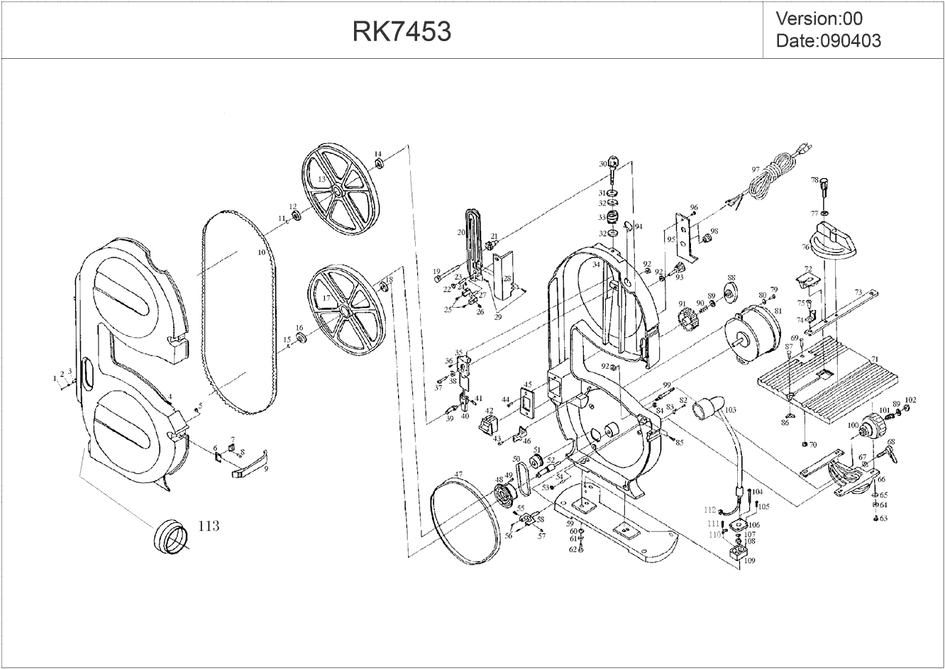 Rockwell RK7453 Parts - Saw