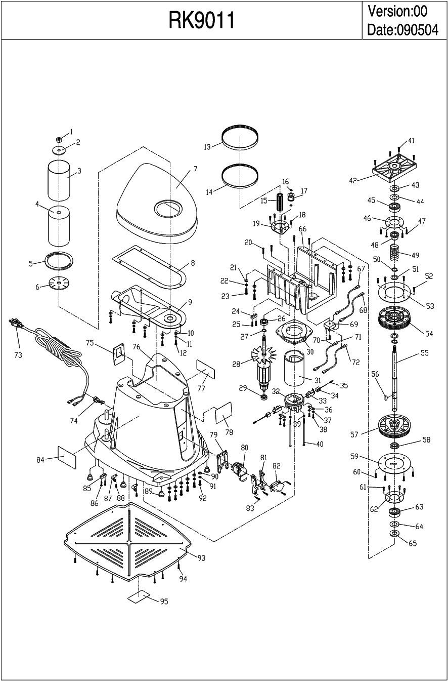 Rockwell RK9011 Parts - Sander