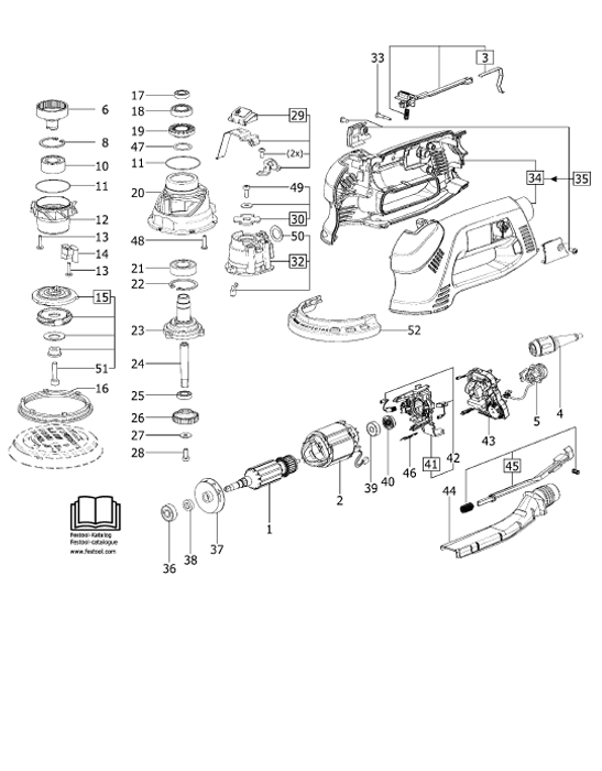 Festool RO125-EQ (493771) Random Orbit Sander Parts