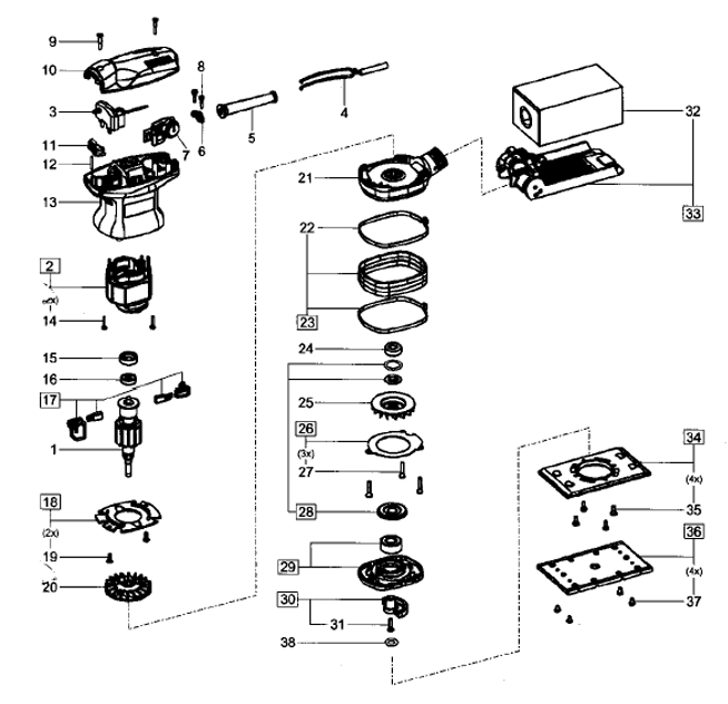 Festool RS400-E (489520) Direct Drive Orbital Sander Parts