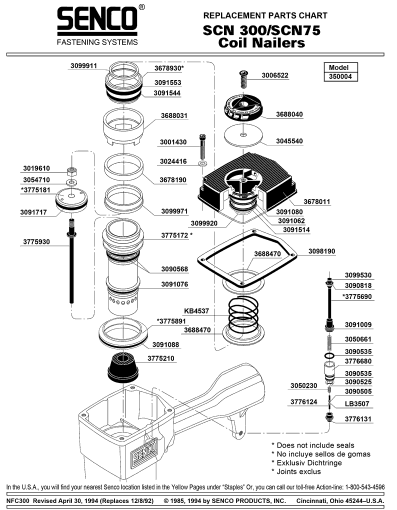 Senco SCN300 Parts - Nailer