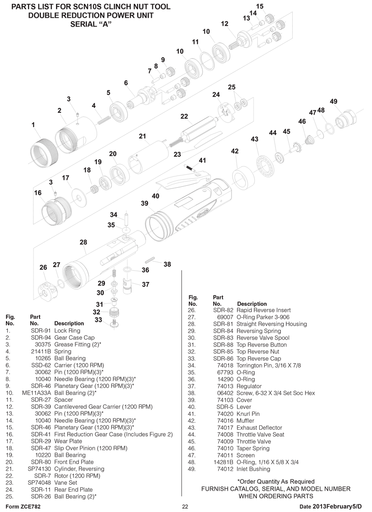 Sioux SCN3R Parts - Clinch Nut Tool