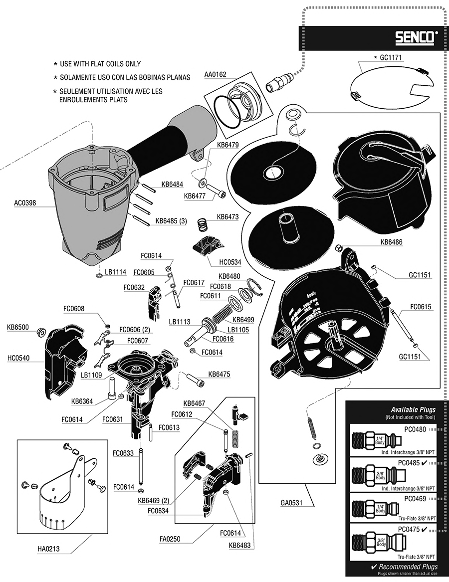 SCN49XP Nailer Parts - Senco