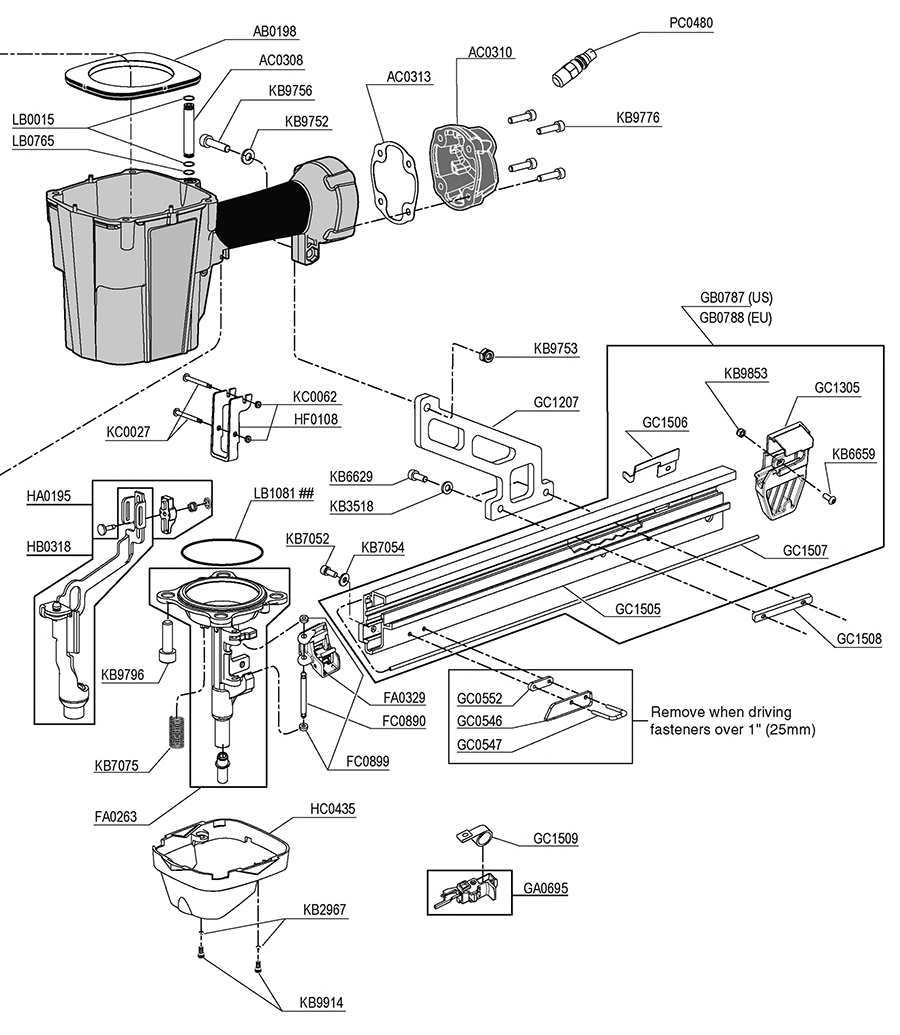 SCP40XP Nailer Parts - Senco