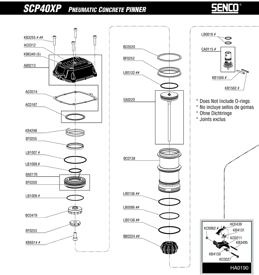 Senco SCP40XP Parts - Nailer