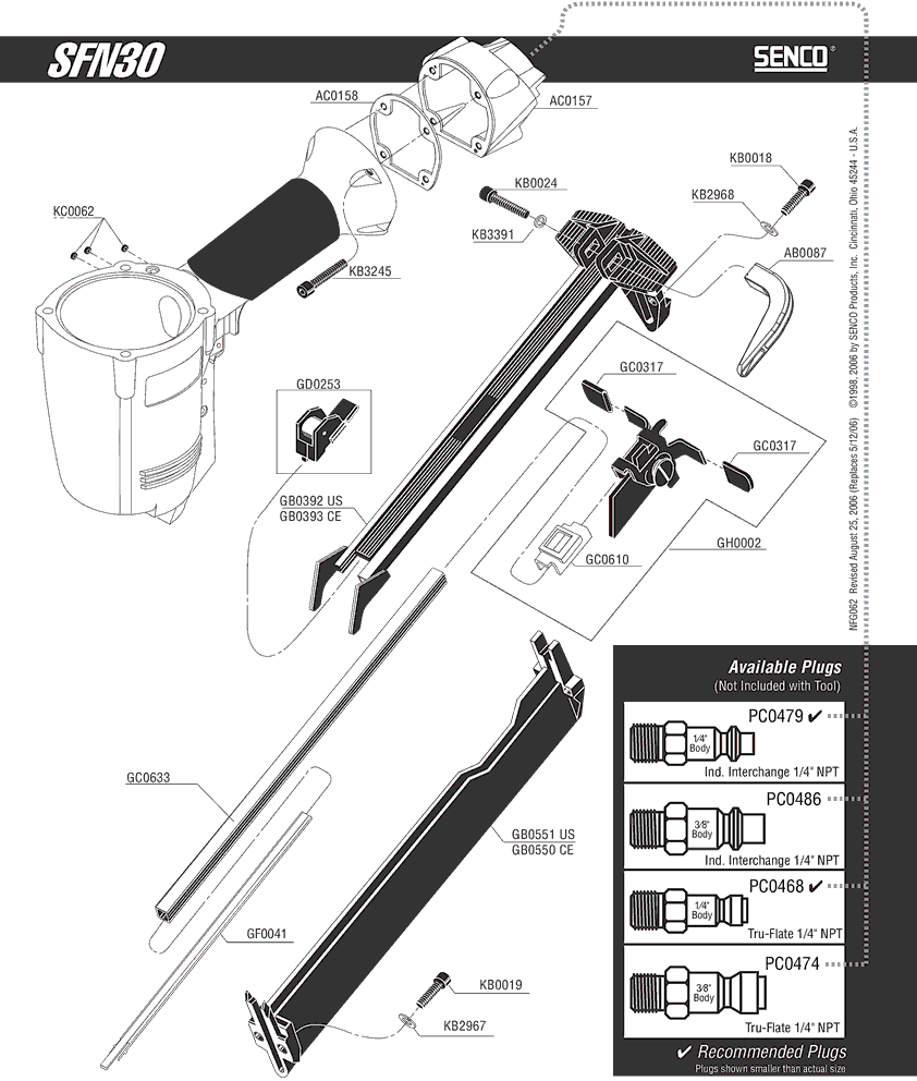 Senco SFN30 Parts - Nailer