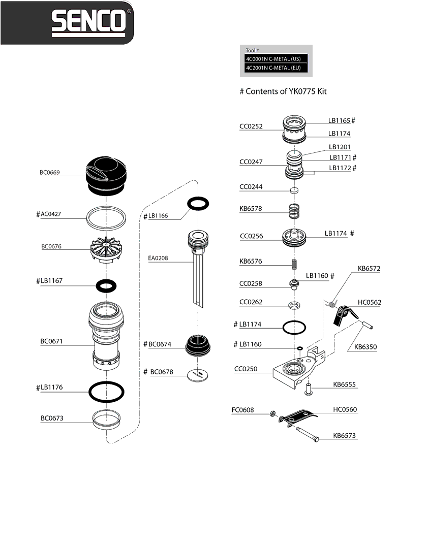 Senco SFW09 Parts - Stapler