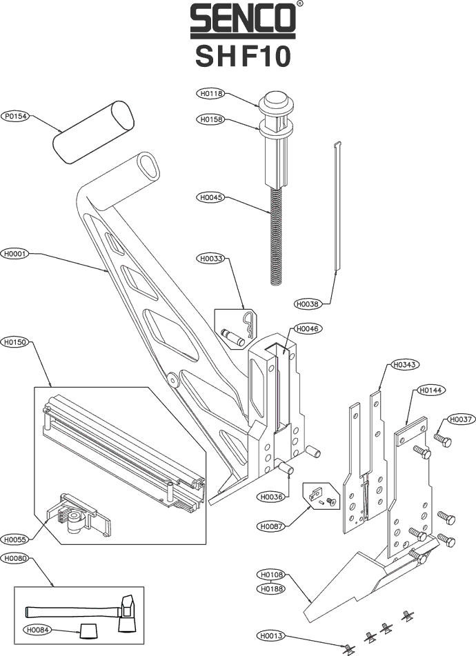 Senco SHF10 Parts - Nailer