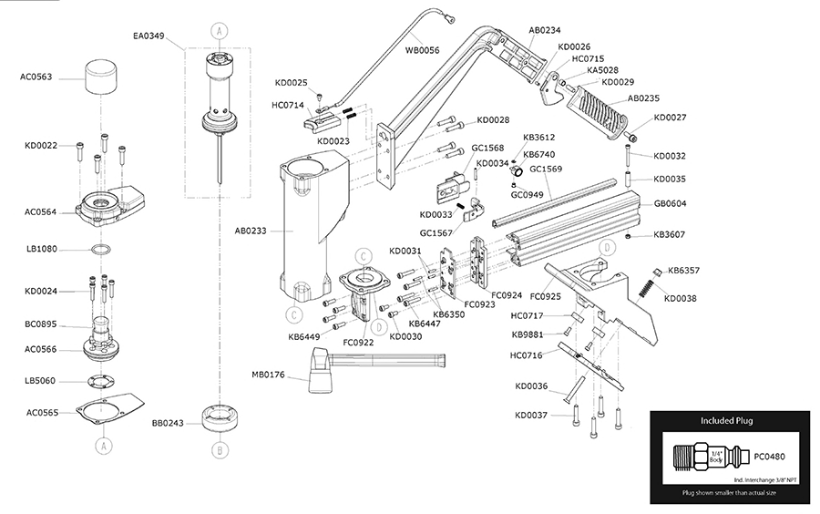 SHF200 Nailer Parts - Senco