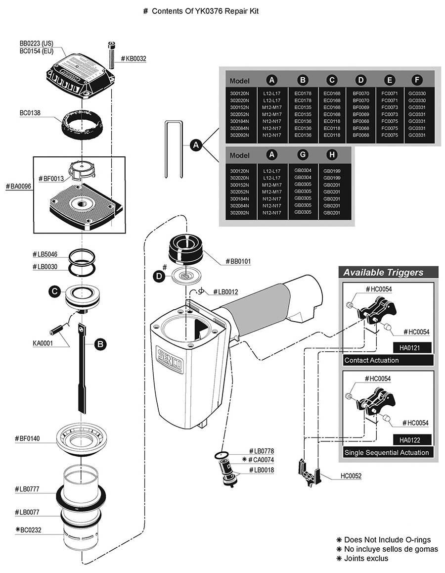 SKSXP-N Stapler Parts - Senco