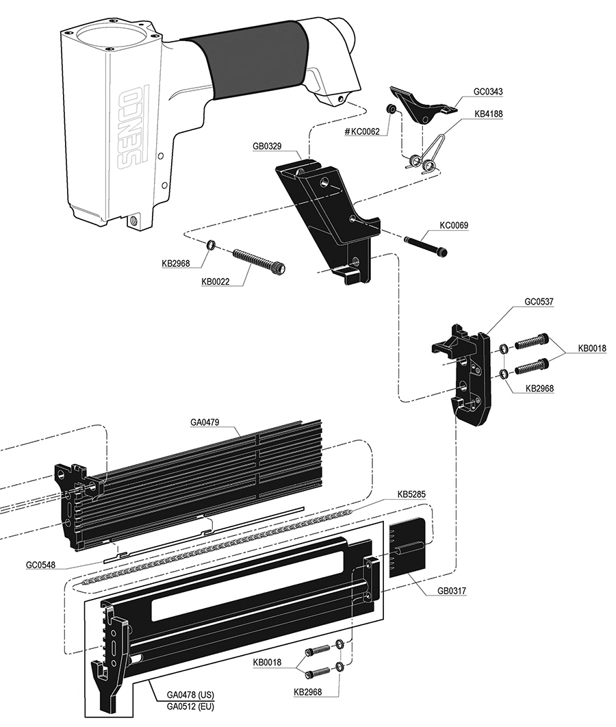 SLP20XP Nailer Parts - Senco