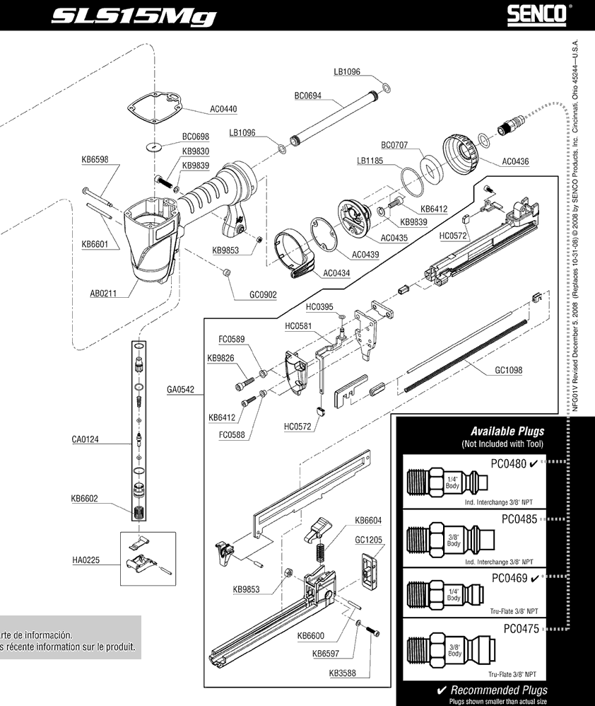 Senco SLS15MG Parts - Stapler