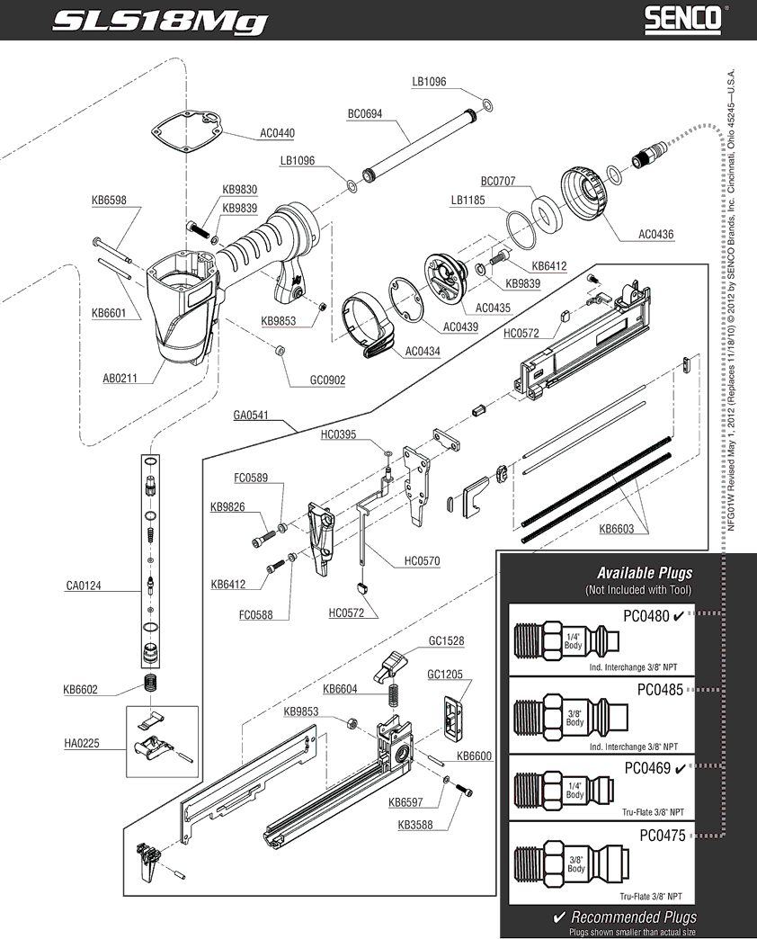 Senco SLS18MG Parts - Stapler