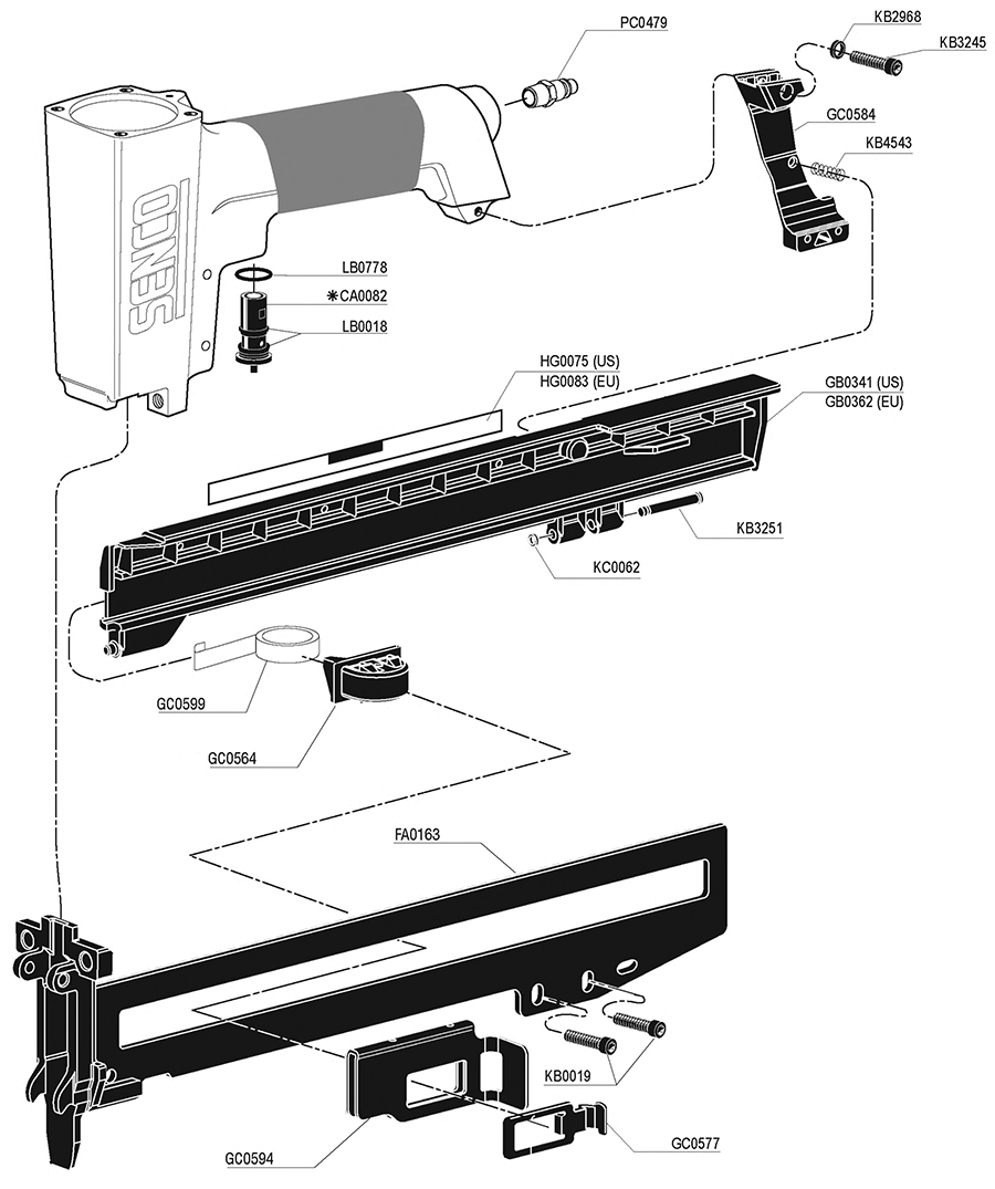 SLS20XP-HF Stapler Parts - Senco