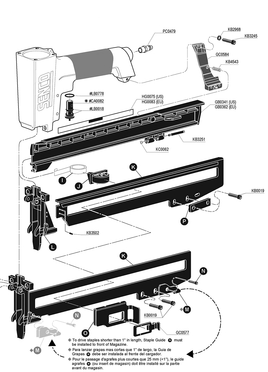 SLS20XP-M Sencomatic Stapler Parts - Senco