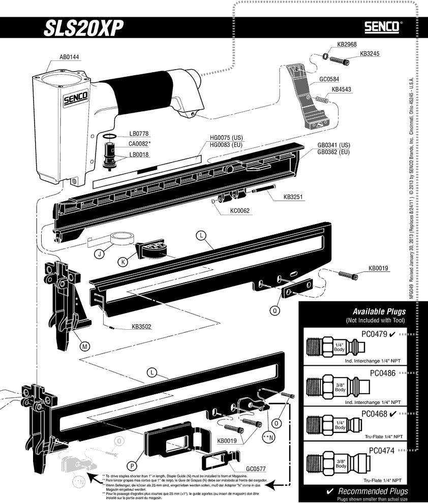 Senco SLS20XP Parts - Stapler