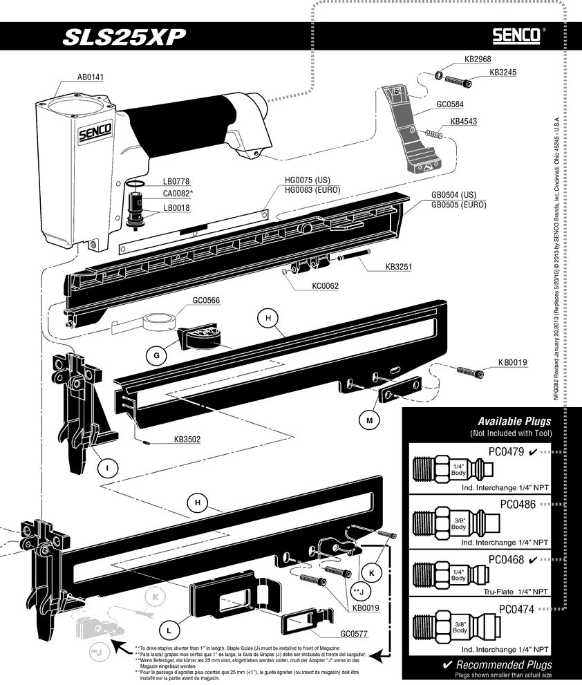 Senco SLS25XP Parts - Stapler