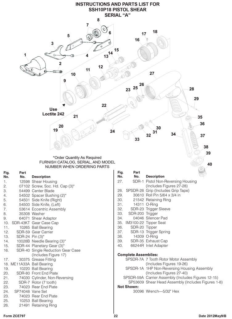 Sioux SNH10S18 Parts - Nibbler