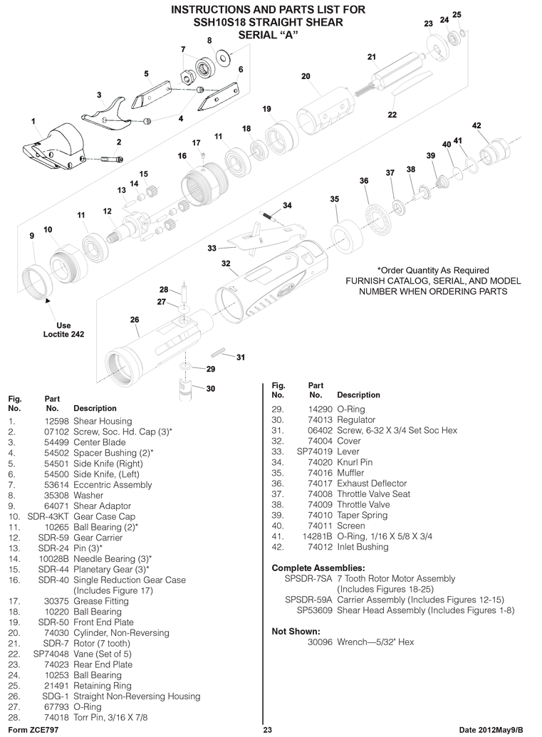 Sioux SNH10S18 Parts - Nibbler