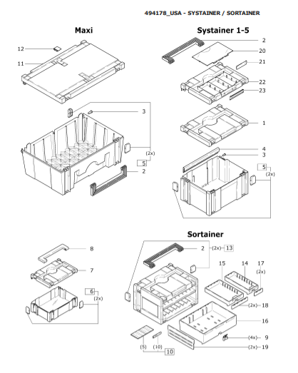 Festool SYSTAINER-SORTAINER (494178) Accessory Parts