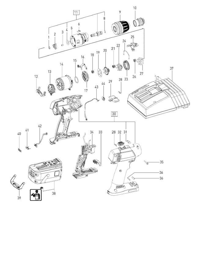 Festool T12+3 (497931) Cordless Drill Parts