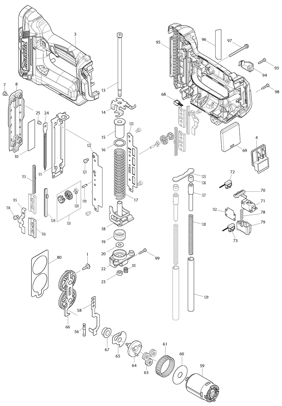 TP03Z Makita Nailer Parts