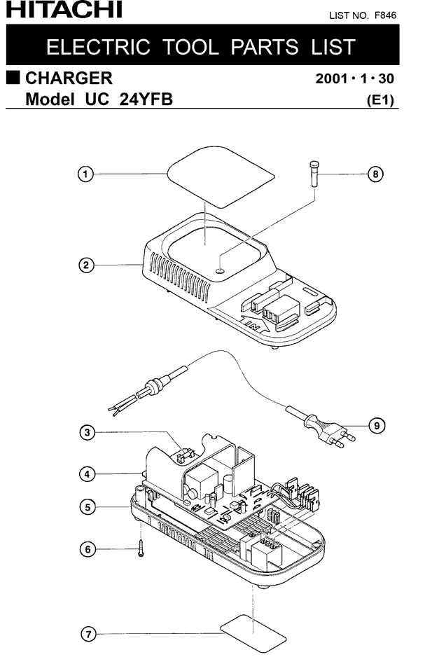 Hitachi UC24YFB Parts - Charger