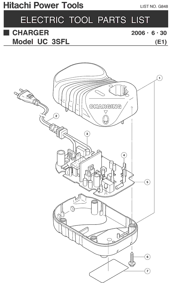 Hitachi UC3SFL Parts - Charger