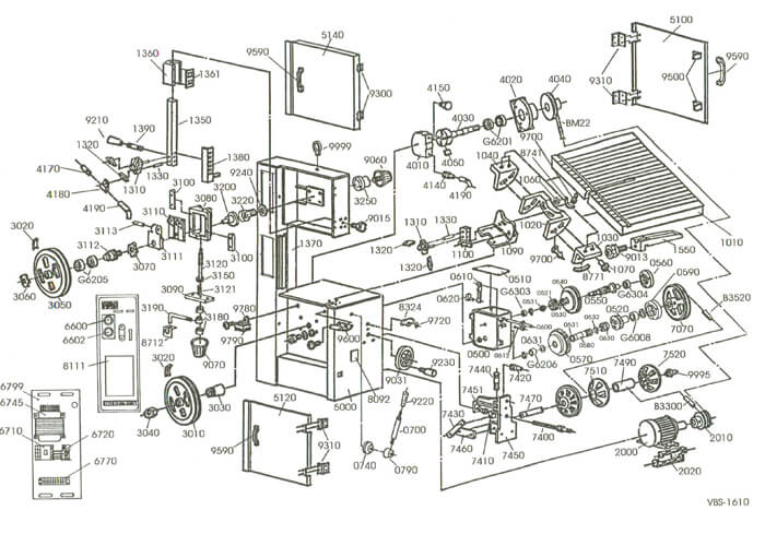 Jet VBS-1408 Band Saw Parts