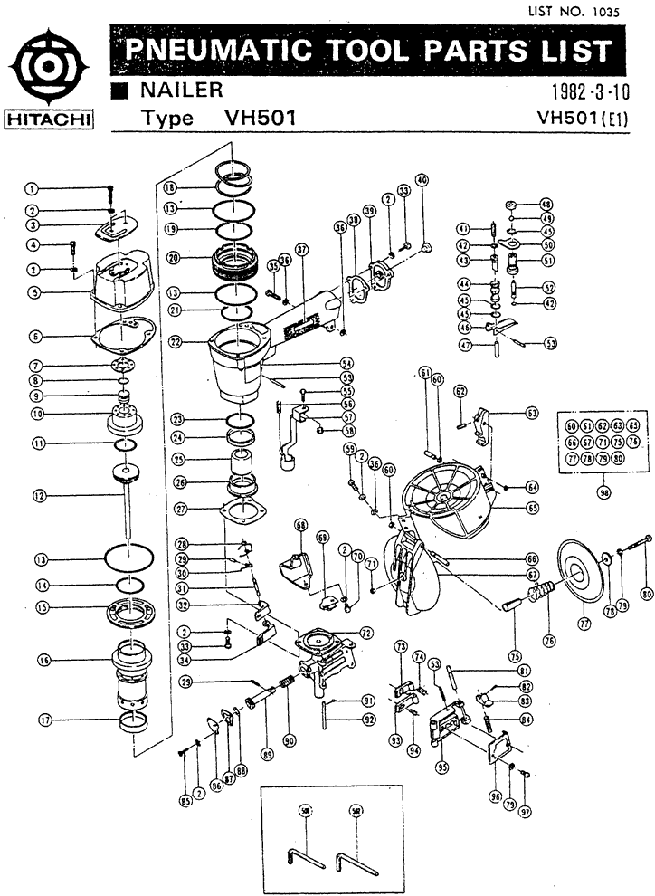 Hitachi VH501 Parts - Nailer