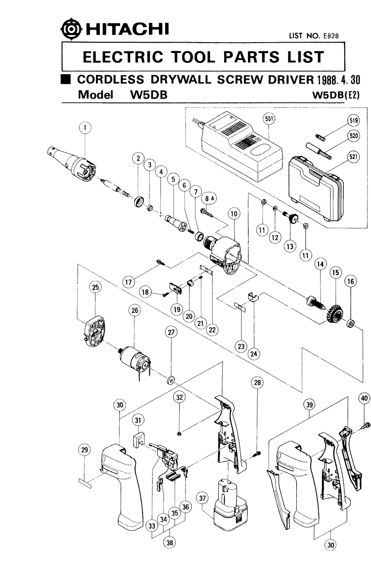 Hitachi W5DB Parts - Screw Driver