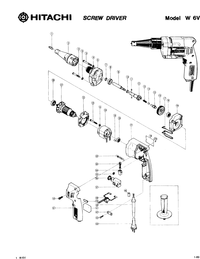 Hitachi W6V Parts - Screw Driver