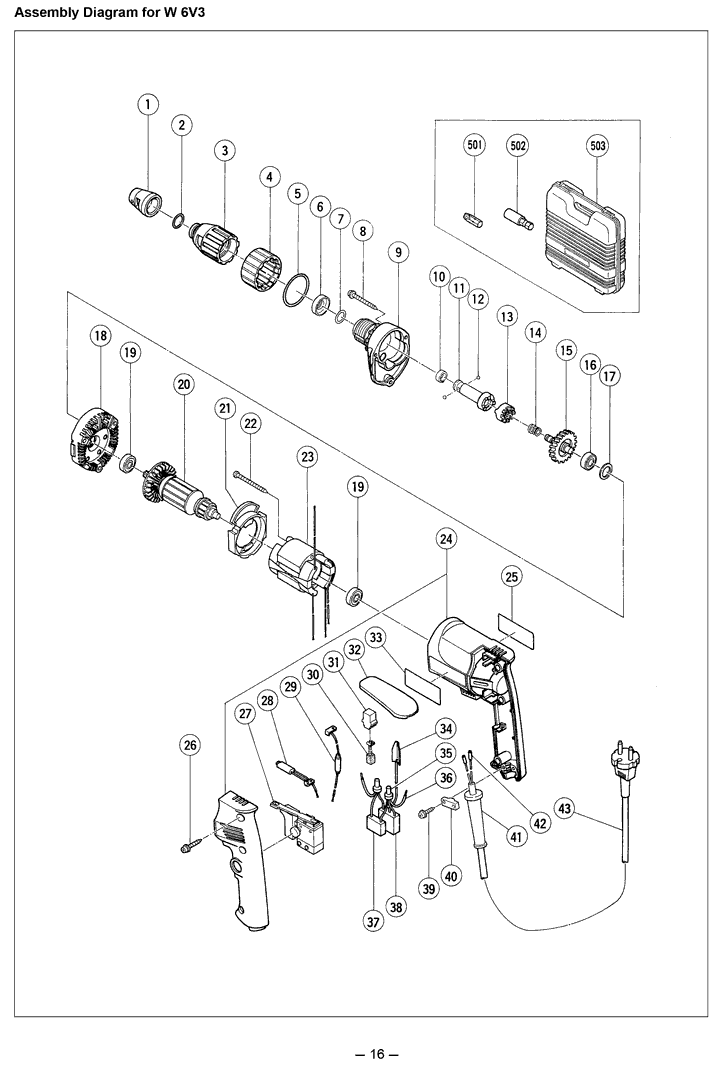 Hitachi W6V3L Parts - Screw Driver