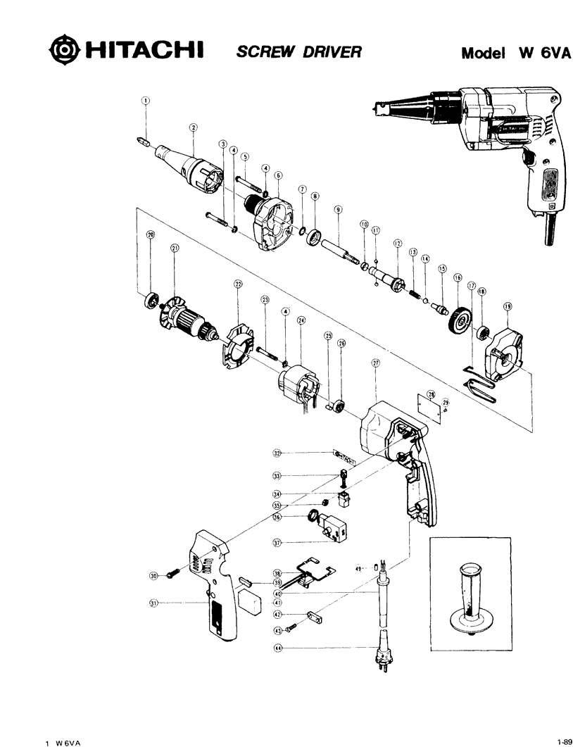 Hitachi W6VA Parts - Screw Driver