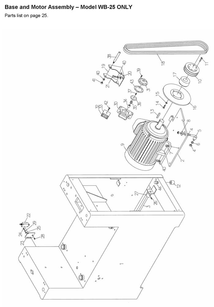 Powermatic WB-25 Wide Belt Sander Parts (1790825)