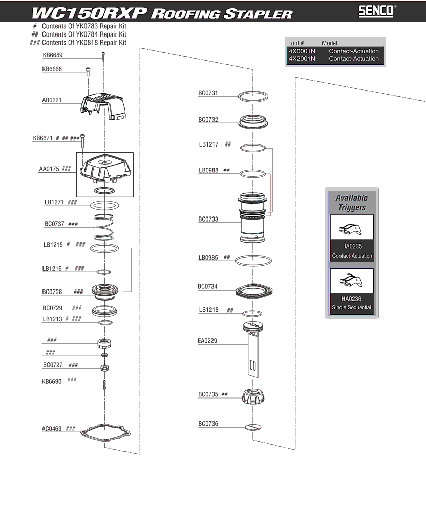 Senco WC150RXP Parts - Stapler