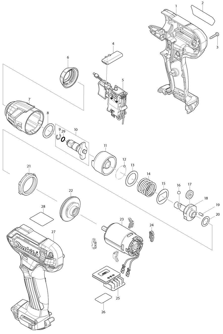 WT02Z Makita Impact Wrench Parts