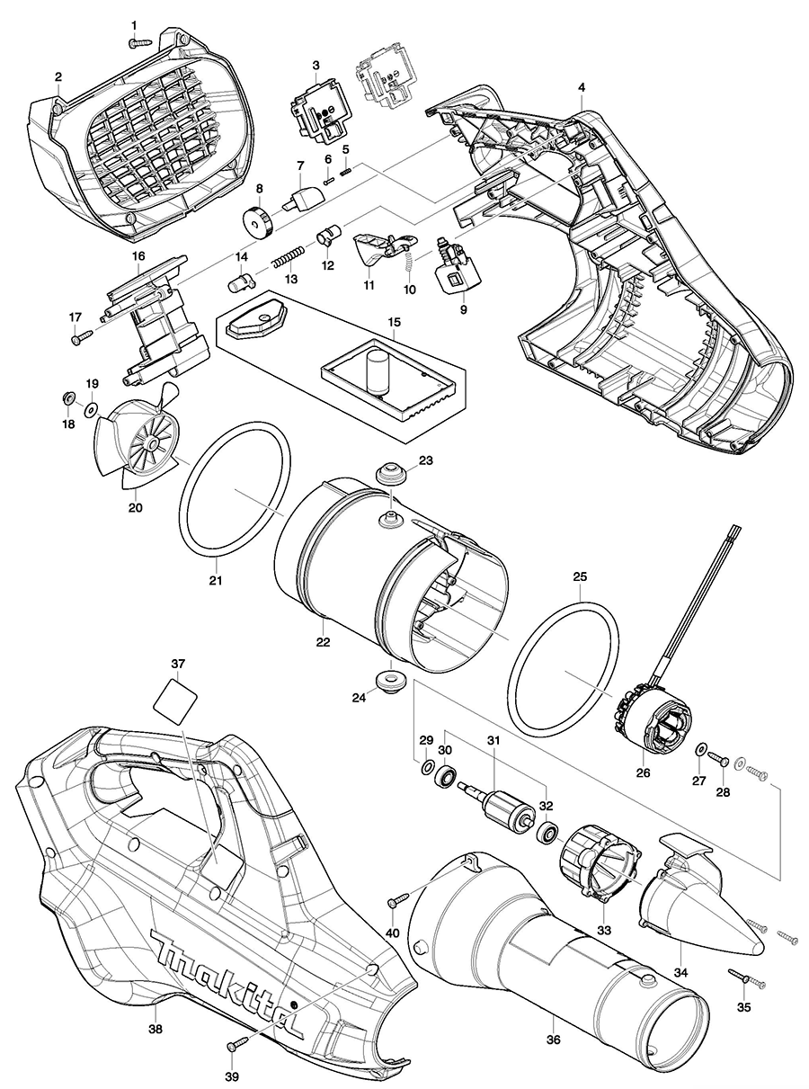 XBU02Z Makita Blower Parts